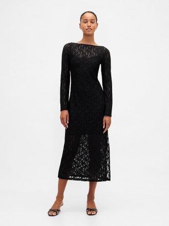 Rochie maxi din dantela cu maneca clopot