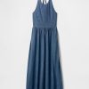 Rochie maxi din denim, cu șalter la spate