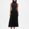 Rochie Maxi Modern Mockneck Mixed Media Rochie Maxi Modern Mockneck Mixed Media
