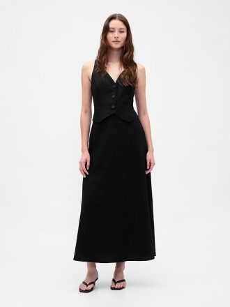 Rochie Maxi Vest din amestec de in