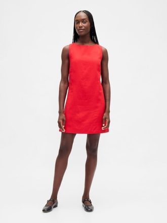Rochie mișcată mini din amestec de in Rochie mișcată mini din amestec de in