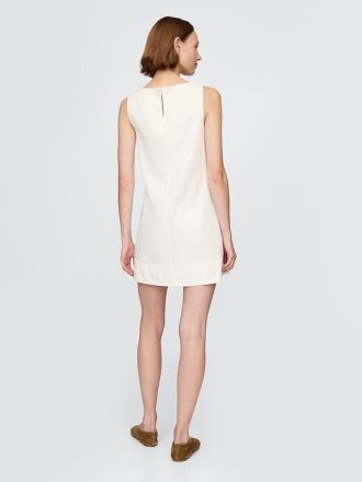 Rochie mișcată mini din amestec de in