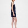 Rochie mișcată mini din amestec de in
