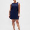 Rochie mișcată mini din amestec de in