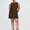 Rochie mișcată mini din amestec de in