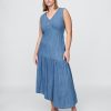 Rochie midi asimetrică din denim Rochie midi asimetrică din denim