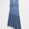Rochie midi asimetrică din denim Rochie midi asimetrică din denim