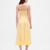 Rochie midi corset cu cusături din amestec de in Rochie midi corset cu cusături din amestec de in