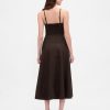 Rochie midi corset cu cusături din amestec de in Rochie midi corset cu cusături din amestec de in