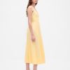 Rochie midi corset cu cusături din amestec de in Rochie midi corset cu cusături din amestec de in
