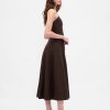 Rochie midi corset cu cusături din amestec de in Rochie midi corset cu cusături din amestec de in