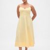 Rochie midi corset cu cusături din amestec de in Rochie midi corset cu cusături din amestec de in