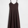 Rochie midi corset cu cusături din amestec de in Rochie midi corset cu cusături din amestec de in