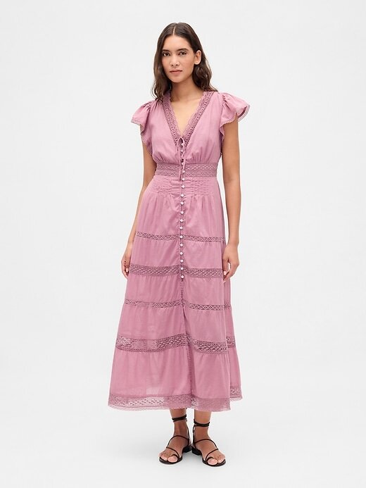 Rochie midi cu dantelă Rochie midi cu dantelă
