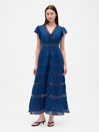 Rochie midi cu dantelă