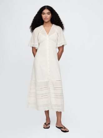 Rochie midi cu dantelă