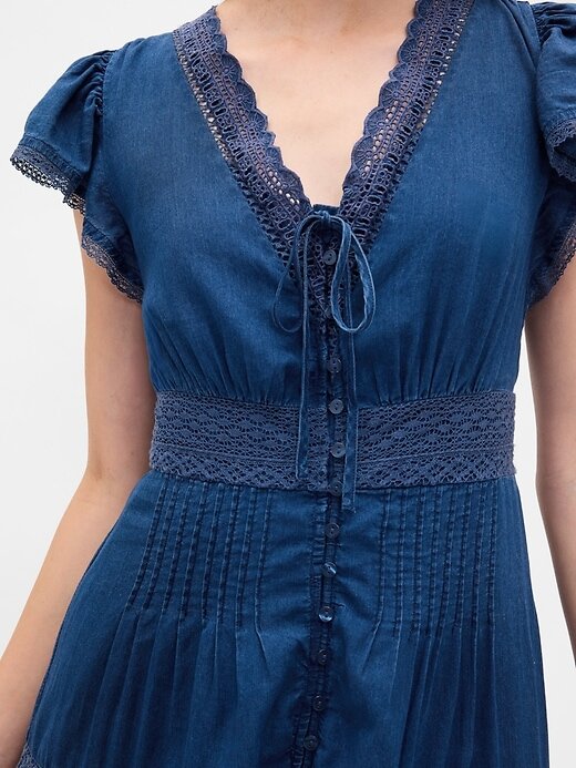 Rochie midi cu dantelă Rochie midi cu dantelă