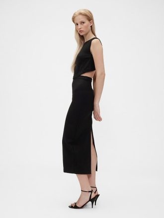 Rochie midi cu decupaj din jerse GapStudio