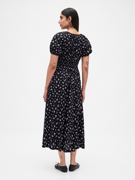 Rochie midi cu maneci bufante Rochie midi cu maneci bufante
