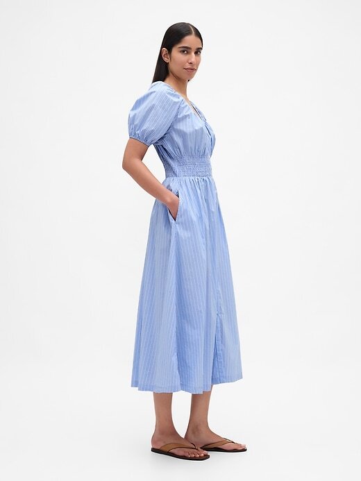 Rochie midi cu maneci bufante Rochie midi cu maneci bufante