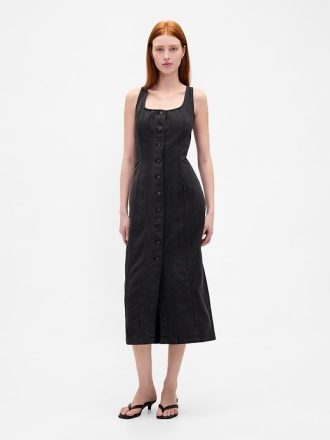 Rochie midi cu nasturi în față