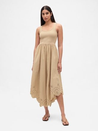 Rochie midi cu tiv batista mixte