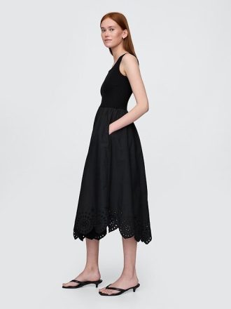 Rochie midi cu tiv batista mixte