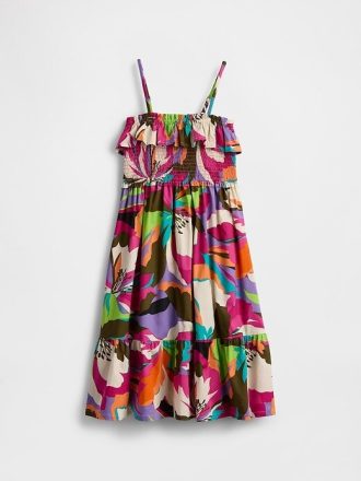 Rochie midi cu volane smocked pentru copii Rochie midi cu volane smocked pentru copii