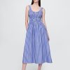 Rochie midi din popelin cu fumuri