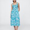 Rochie midi din popelin cu fumuri