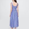 Rochie midi din popelin cu fumuri