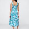 Rochie midi din popelin cu fumuri