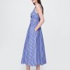 Rochie midi din popelin cu fumuri