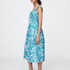 Rochie midi din popelin cu fumuri