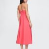 Rochie midi festonată din amestec de in Rochie midi festonată din amestec de in