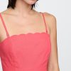 Rochie midi festonată din amestec de in Rochie midi festonată din amestec de in