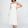 Rochie midi festonată din amestec de in