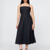 Rochie midi festonată din amestec de in