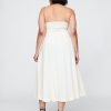 Rochie midi festonată din amestec de in