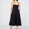 Rochie midi festonată din amestec de in