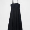 Rochie midi festonată din amestec de in