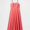 Rochie midi festonată din amestec de in Rochie midi festonată din amestec de in