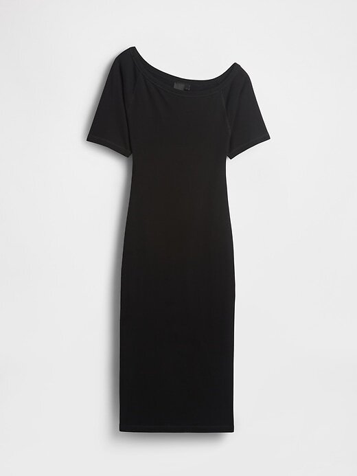 Rochie midi GapStudio din jerseu cu umeri Rochie midi GapStudio din jerseu cu umeri
