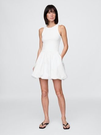Rochie mini Bubble cu materiale mixte