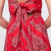 Rochie mini cu cravată la spate din amestec de in