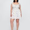 Rochie mini cu cravată în față cu talie fumoasă Rochie mini cu cravată în față cu talie fumoasă