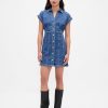 Rochie mini cu cusătură denim Rochie mini cu cusătură denim