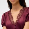 Rochie mini cu decolteu în V din satin