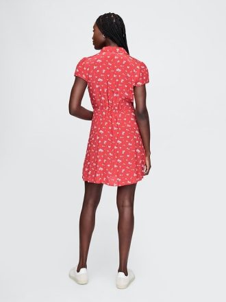 Rochie mini cu flori creponate