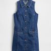 Rochie mini cu guler din denim Rochie mini cu guler din denim
